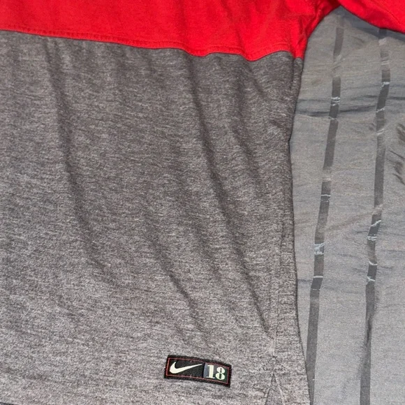 Nike Golf Half-Zip Colorblock Polo (Red & Grey, Size L) - Picture 3 of 4